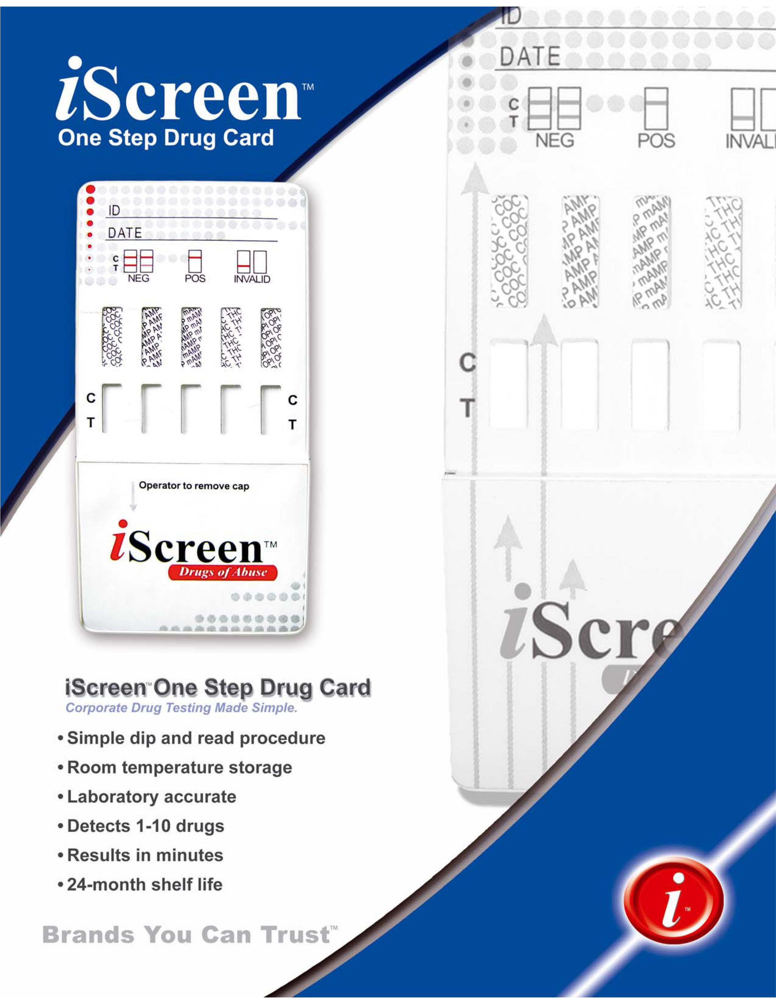 iScreen One Step Drug Card Product Specs (Page 1)